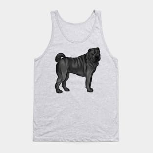 Cute Black Sharpei Dog Tank Top